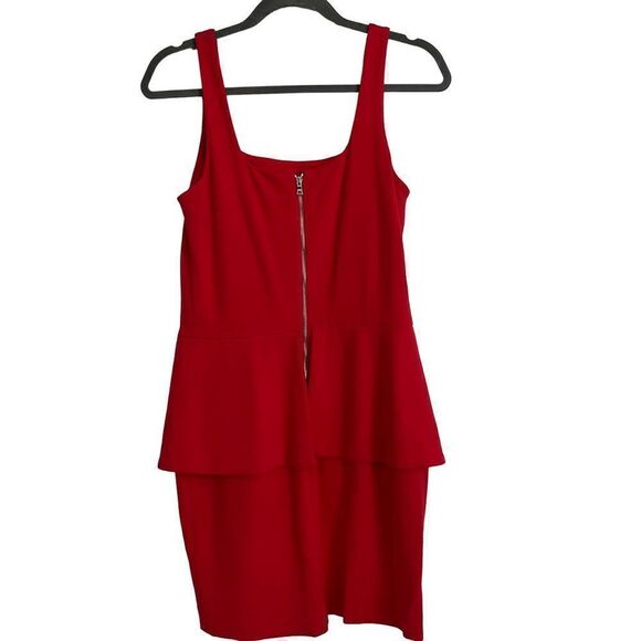 Cut25 by Yigal Azrouël Peplum Red MIDI Dress Size 6 - Picture 3 of 8